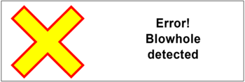 Error message "Blowhole detected" during the quality evaluation of the Taurox tapping machine