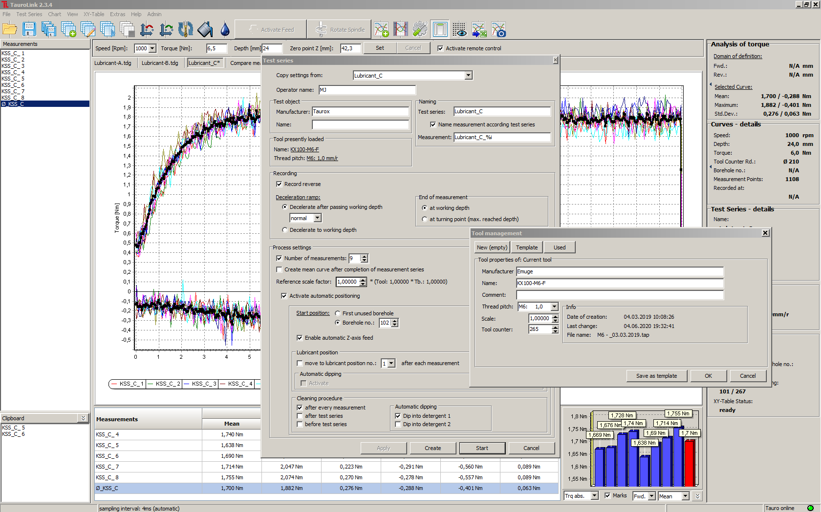 TauroLink - setup window tool management